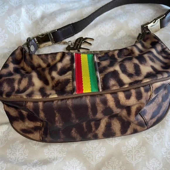 L.A.M.B. Lesportsac Leopard Print Shoulder Bag with Rasta Stripe - Picture 3 of 6